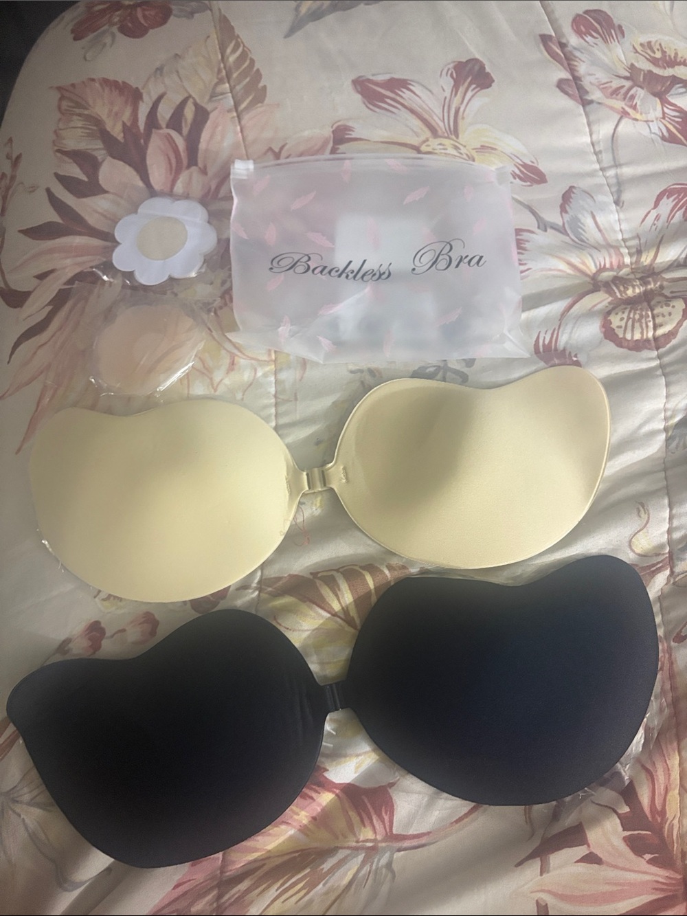 Backless Adhesive Strapless Bras - Black & Nude